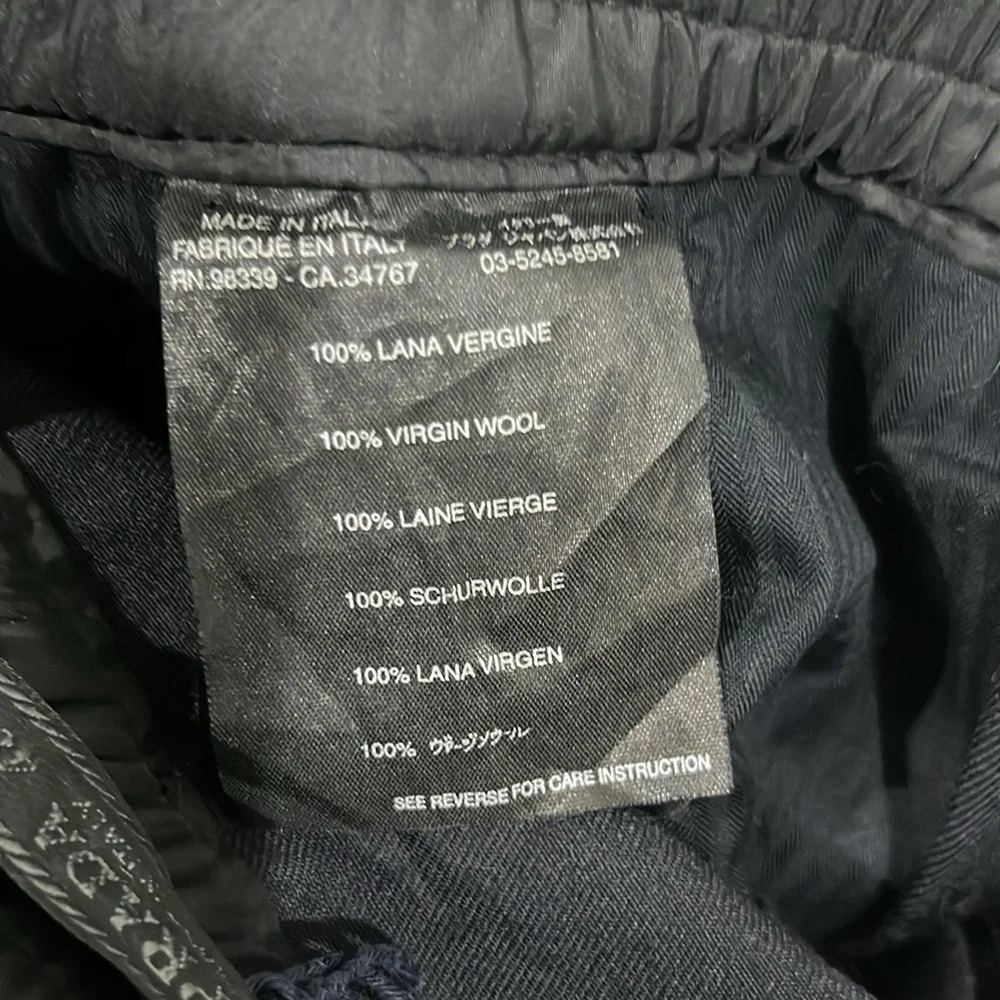 Prada 100% Wool Black Jogger Trouser Pants Sz M (EU 48) - Picture 10 of 13